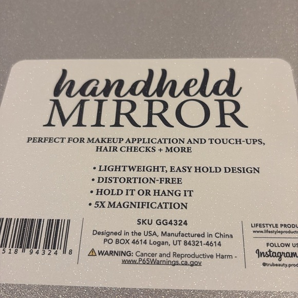 BNWT GLITZ & GLAM Christmas Holiday Viral Pink Rhinestone Handheld Mirror - Picture 7 of 7